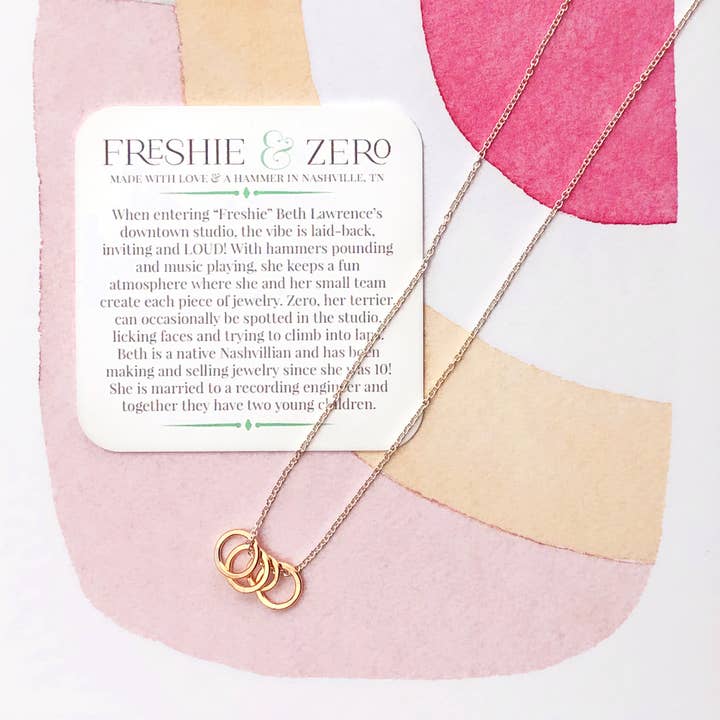 Freshie & Zero – wholesale Pendant/charm necklace – Cluster Necklace - Sterling Silver Chain Gold Filled Circles5