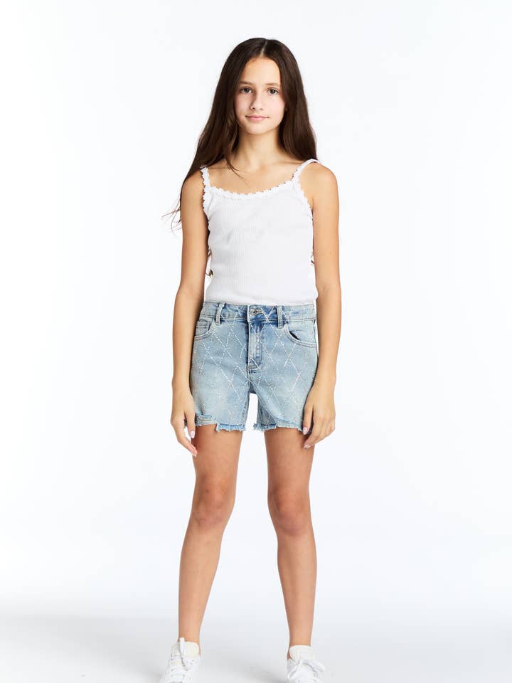 MEISJES-DIAMANTENPATROON BLING SHORT/2A195-1-D9AX voor wholesale door Tractr Jeans