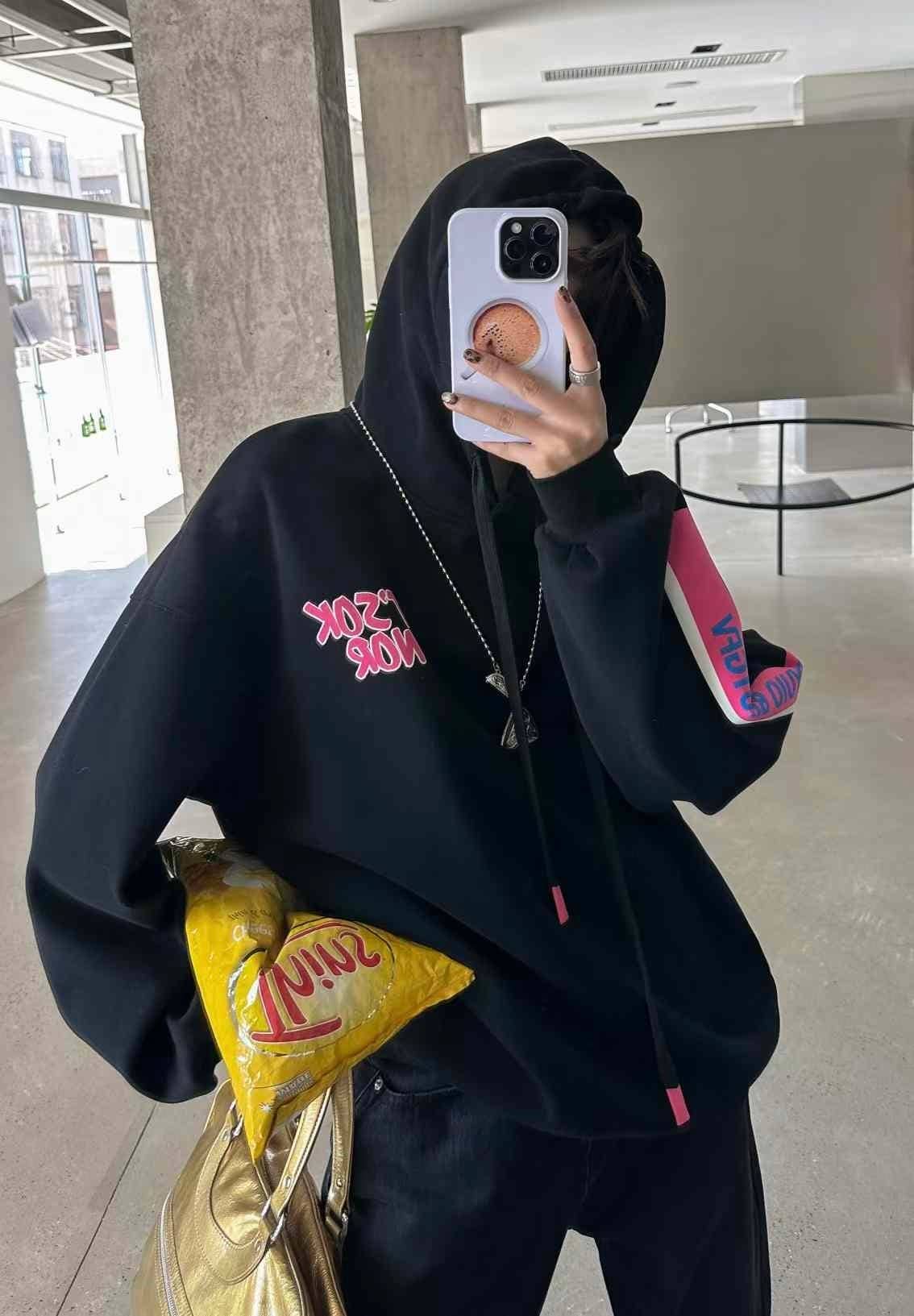 Chilli Girl Collection - Vente Sweat à capuche – femme - Sweat à capuche oversize avec lettres appliquées8