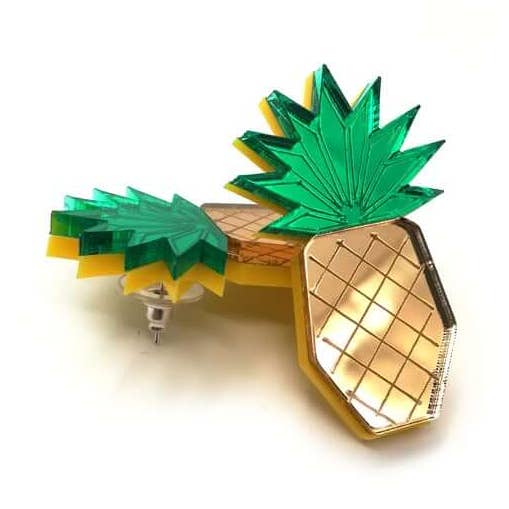 Pineapple | Earrings for wholesale by Funk Da Queen