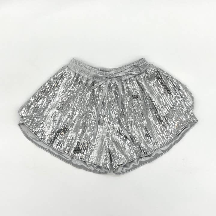 Calções de Borboleta com Lantejoulas Prateadas por atacado de Blended Spirit Children’s Clothing