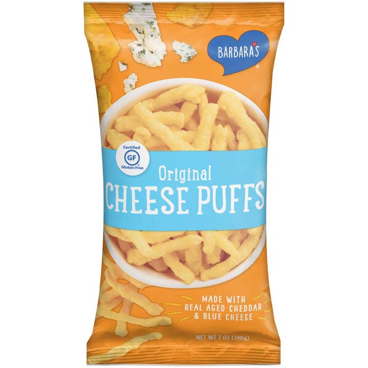 Barbara's Original Cheese Puffs, Cheddar Puff Kids Snack Made With Real Aged Cheddar and Blue Cheese, Gluten Free Snack for wholesale by EVA Group