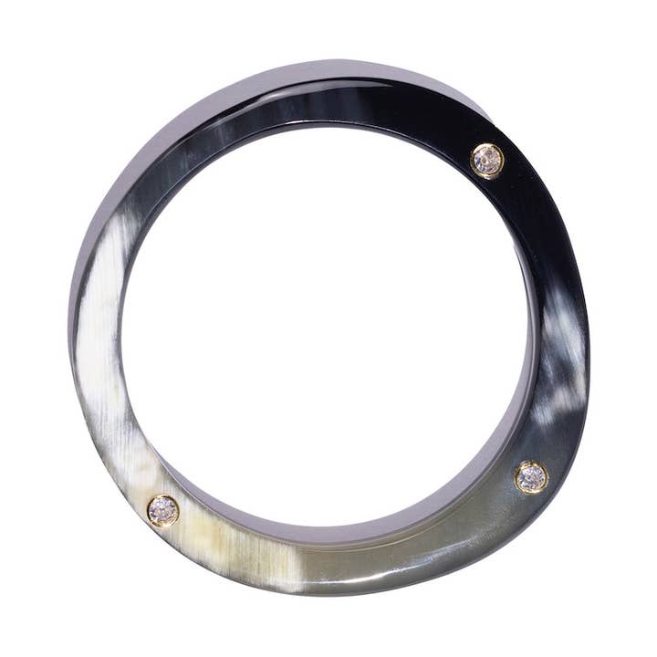 Sculpted Rhinestone Bangle in Black for wholesale by Faire Collection