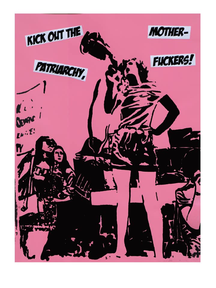 "Kick Out the Patriarchy" Fine Art Print for wholesale by Amanda Wirig Retro Art