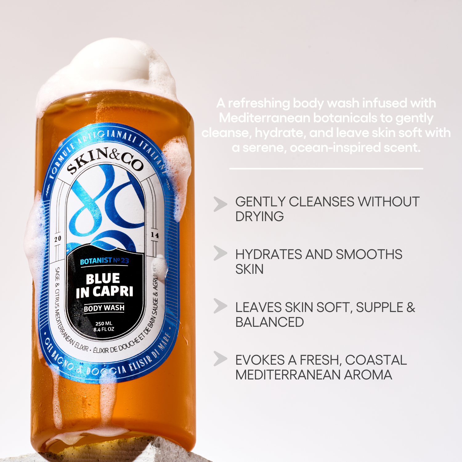 SKIN&CO Roma - Wholesale Body Wash/Shower Gel - Blue In Capri Wash1