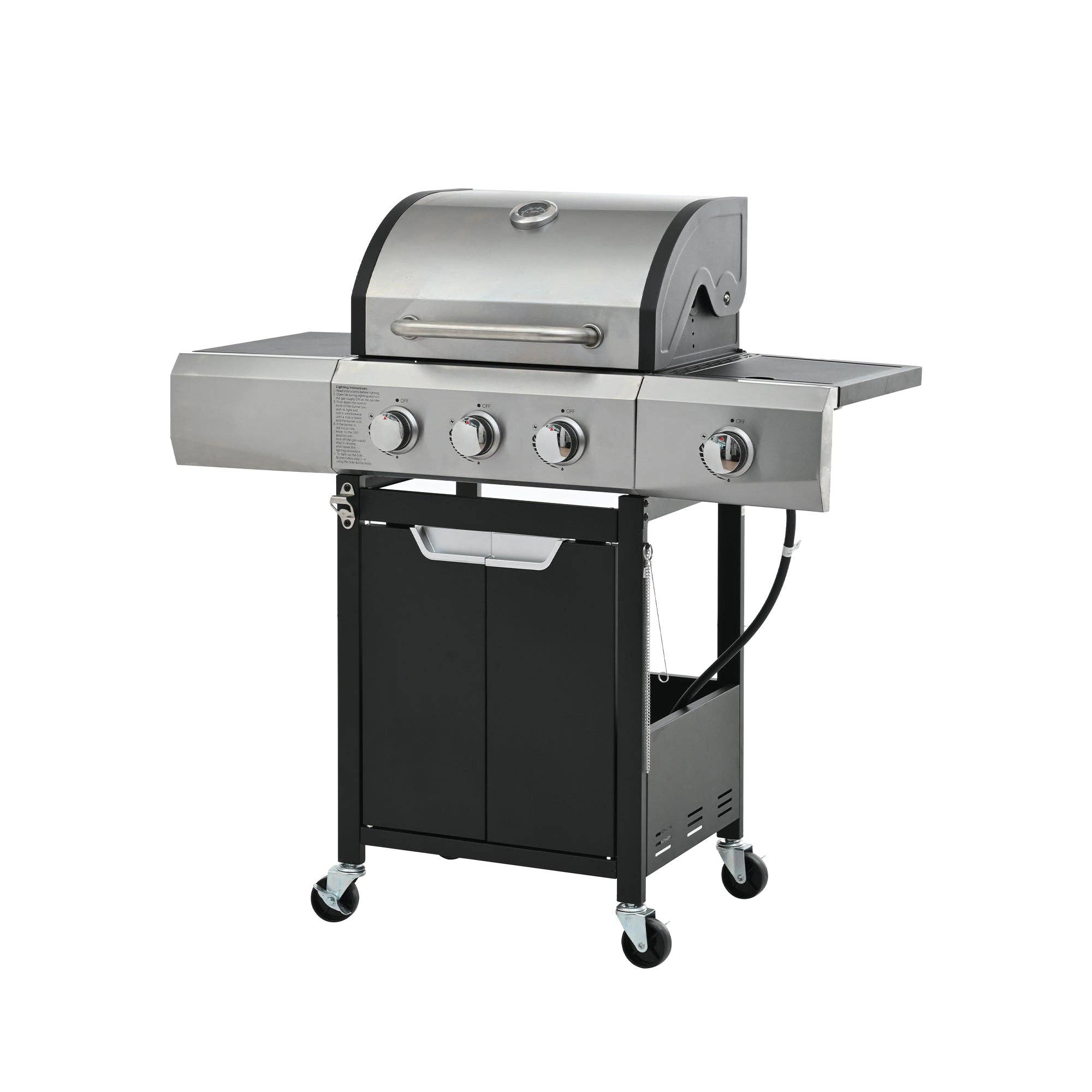 39F Inc. - Wholesale Outdoor Grill Tools - 3-Burner Stainless Steel Propane Gas Grill with Side Burner8