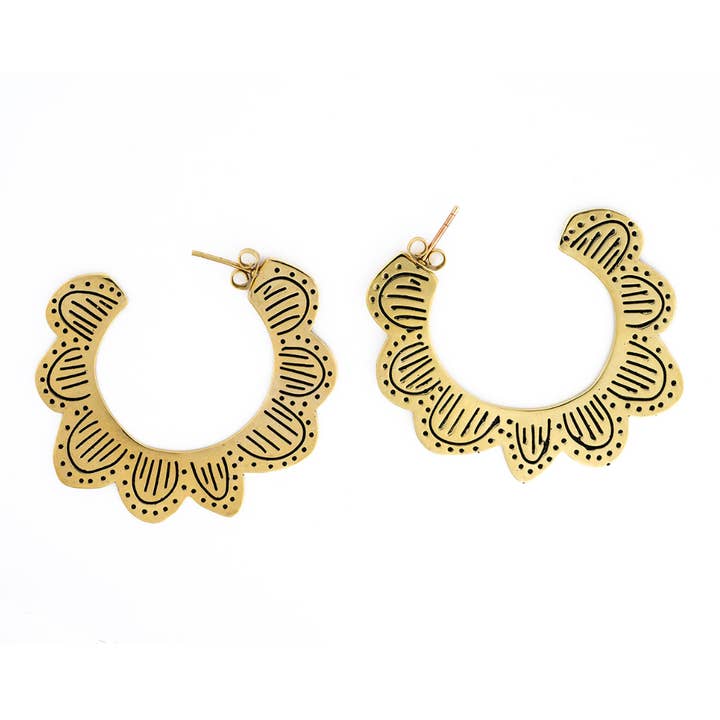 Handker Bandanas - Wholesale Dangle Earrings - Monica Brass Earrings 1