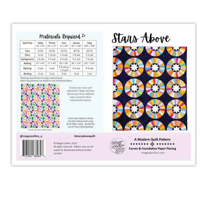 Stars Above Quilt Pattern for wholesale by Megan Collins Quilt Design