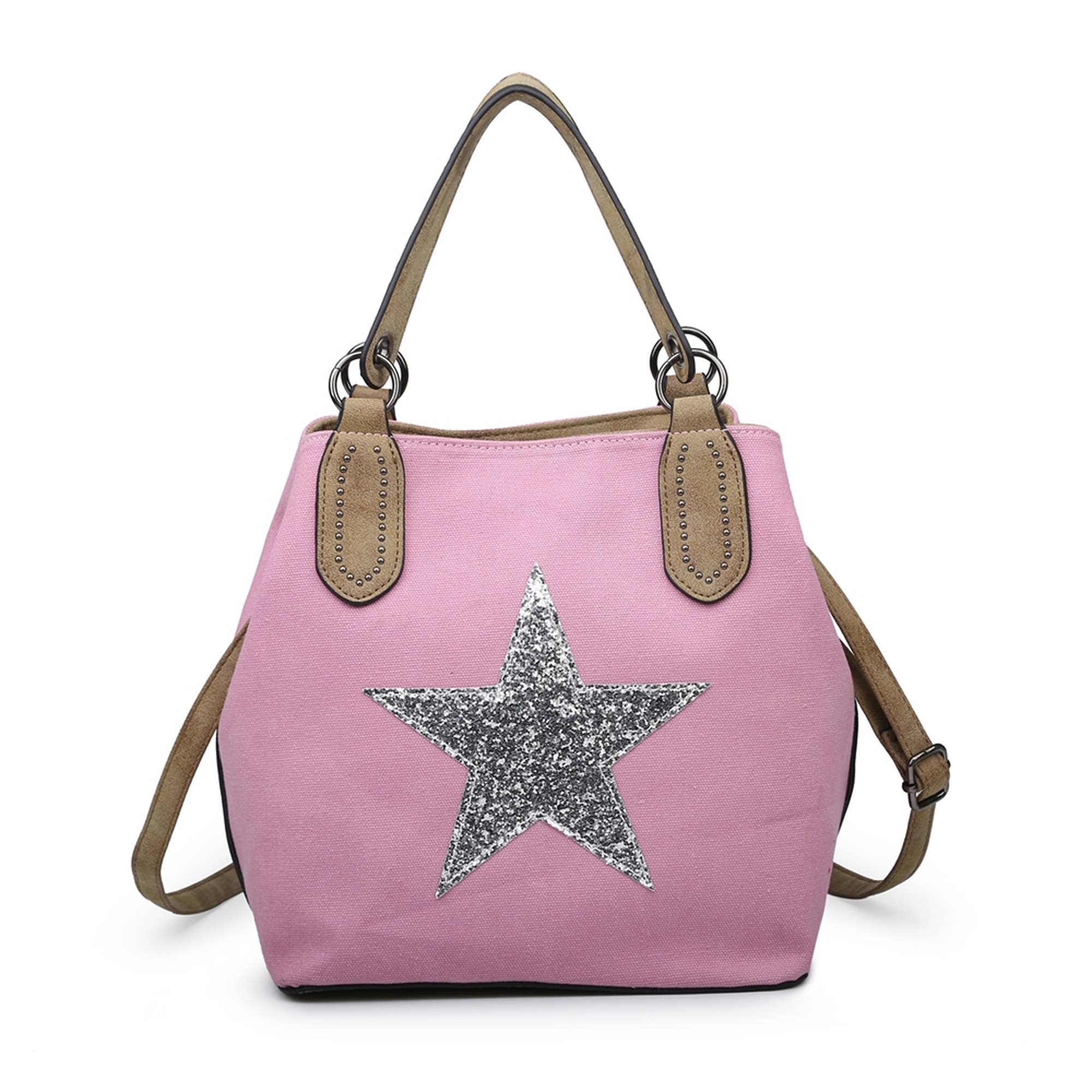 Ellas Trading – wholesale Tote bag – Women's – Trendy Glitter Star Stylish Canvas Crossbody Tote Bag5