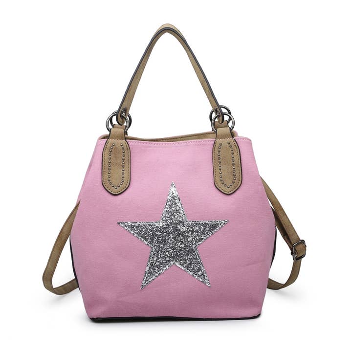 Ellas Trading – wholesale Tote bag – Women's – Trendy Glitter Star Stylish Canvas Crossbody Tote Bag5