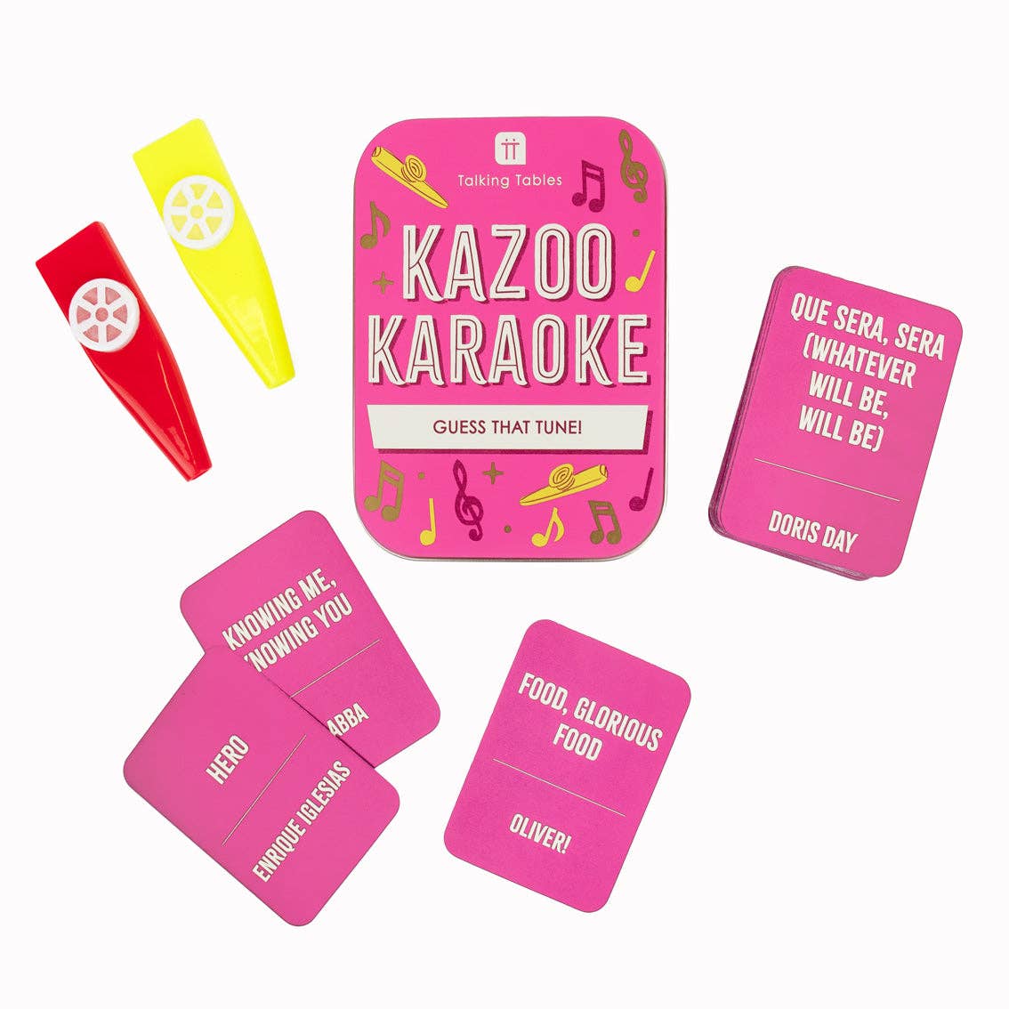 Talking Tables UK – wholesale Card game – Karaoke Tin Game | Music Trivia | Portable Game |1