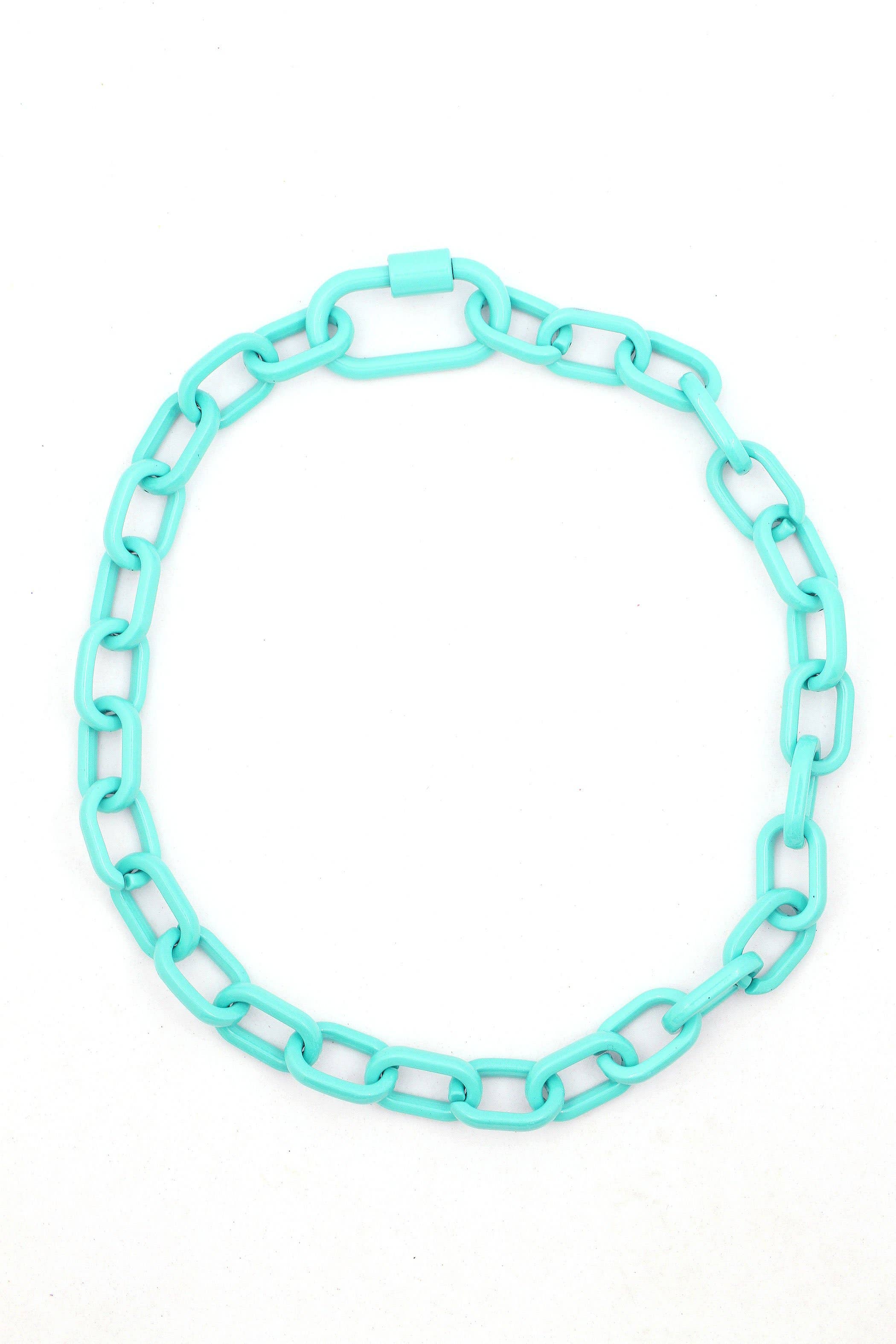 Woman Shops World - Wholesale Link & Chain Necklace - Luxe Link Enamel Chain Necklace, Assorted Colors5