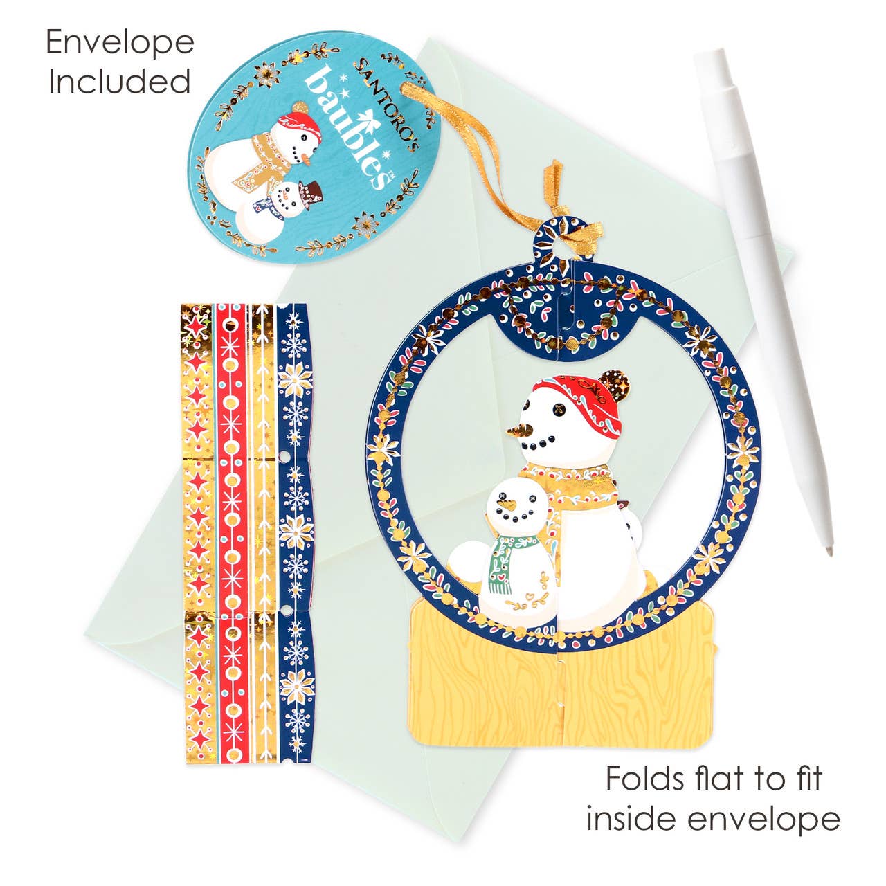 Santoro London – wholesale Christmas decoration – BL009 – Baubles - Snow Globe - Snowmen2