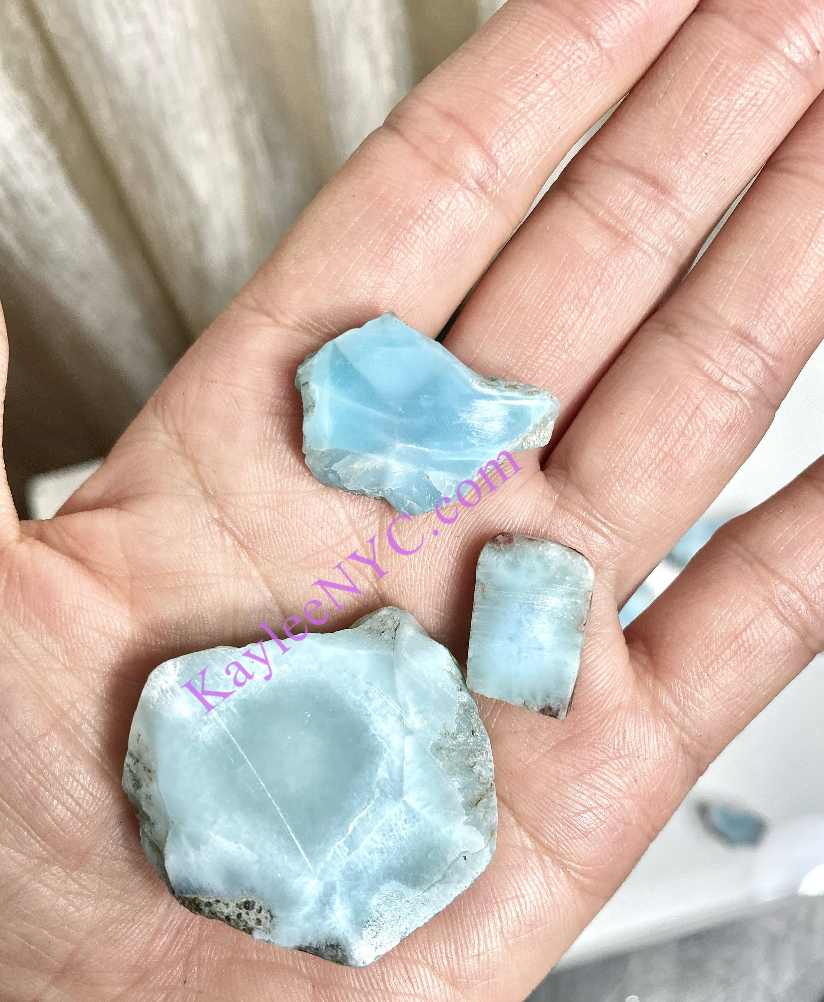 KayleeNYC - Wholesale Spiritual Stone/Crystal - Natural Larimar Small Slabs Crystal6