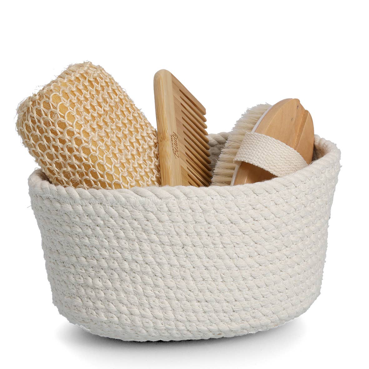 Storage basket set, 3-piece, cotton, white for wholesale on Faire2