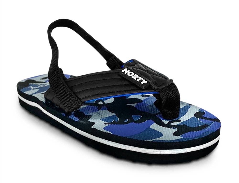 Eastern Off Price - Wholesale Sandals - Baby - Norty Toddler Boy Sling Back Flip Flop 42253 Blue3