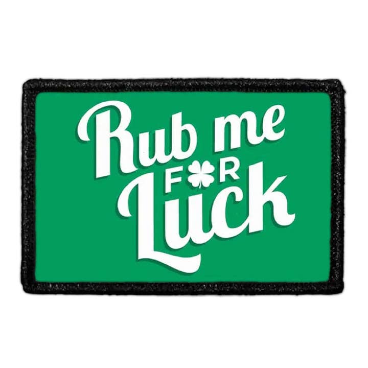 Rub Me For Luck - Green Background - Patch for wholesale by Pull Patch