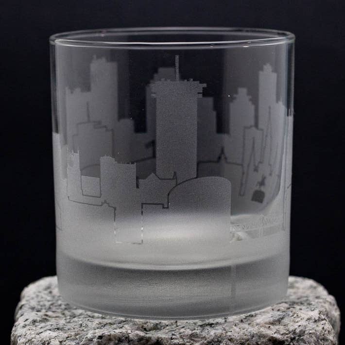 Nova Orleães, Louisiana Skyline Rocks Glass por atacado de Urban & Etched