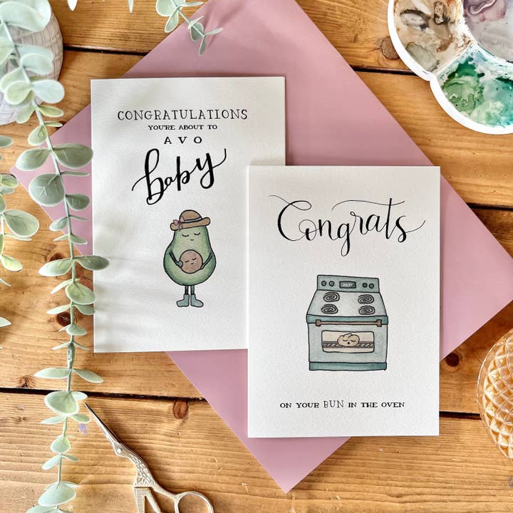 kenziecards - Wholesale Baby Card - Baby – Punny “Avo Baby” Avocado Greeting Card1