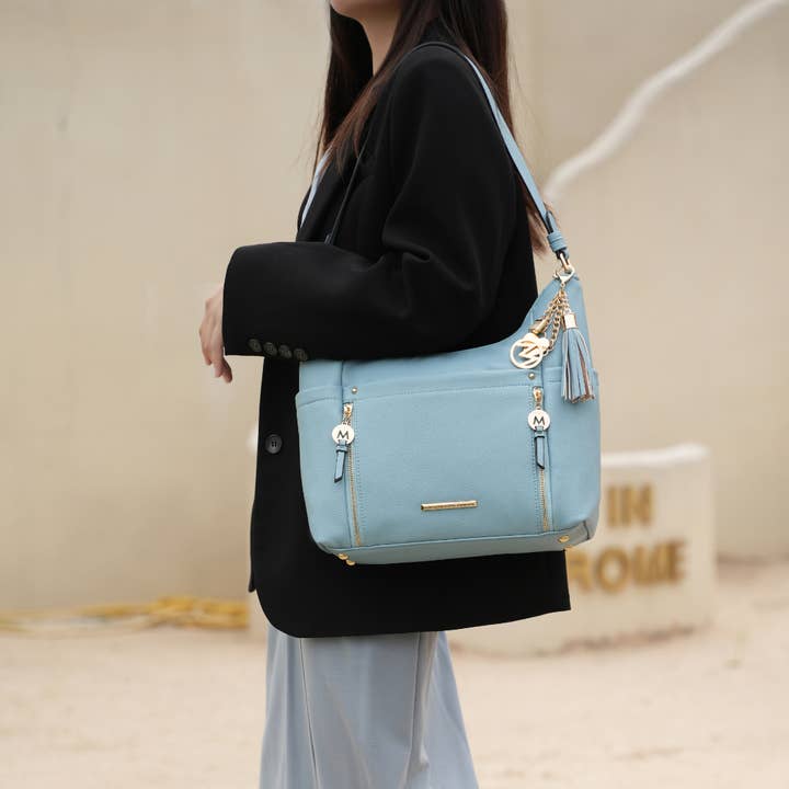 MKF Collection - Venta al por mayor Bolso con correa - Mujer - bolso de hombro de mujer de cuero vegano rubí de Mia K2