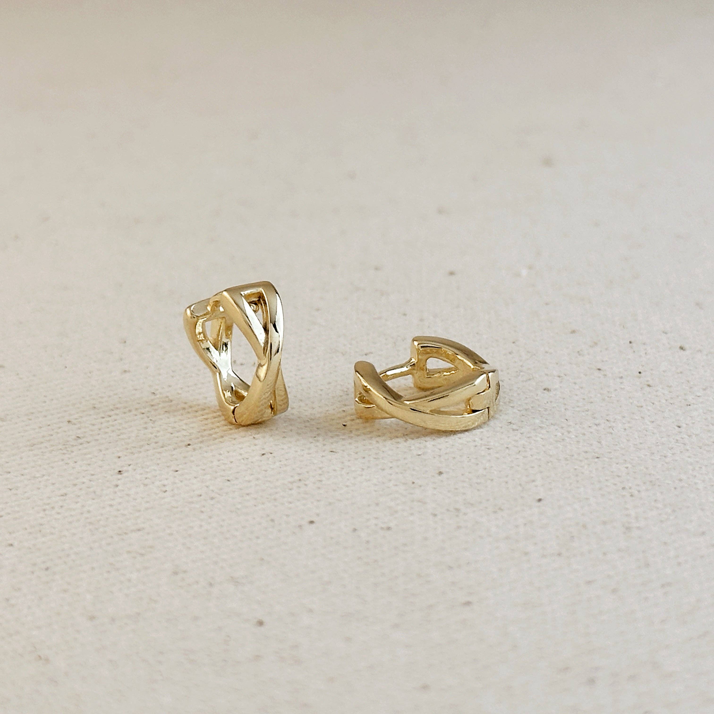 GoldFi – wholesale Hoop earrings – 18k Gold Filled X Clicker Hoop Earrings1