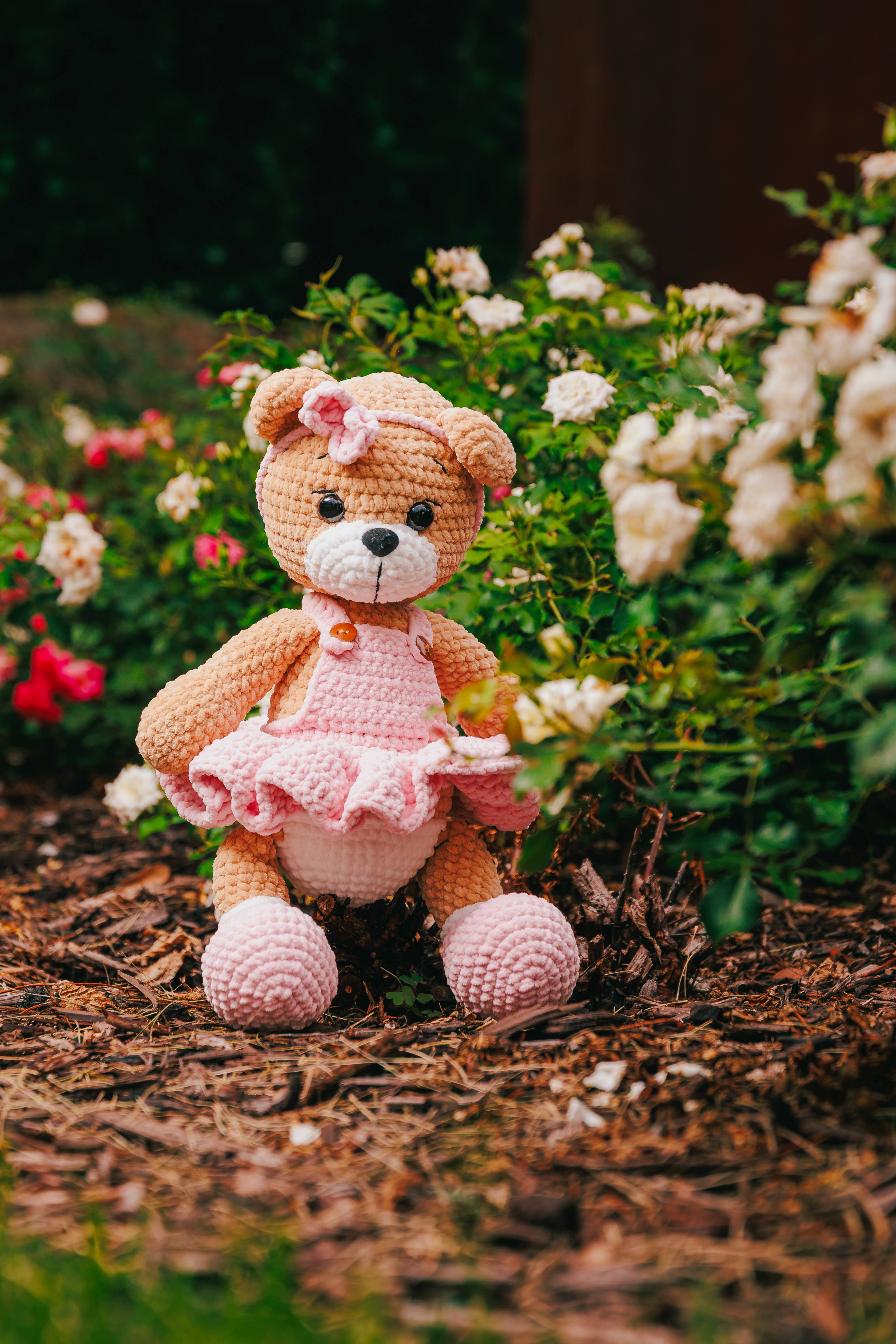 Magnetic Soul - Wholesale Stuffed/Plush Toy - Kids & Baby - Handmade Crochet Teddy Bear in Pink Dress – Soft Amigurumi P