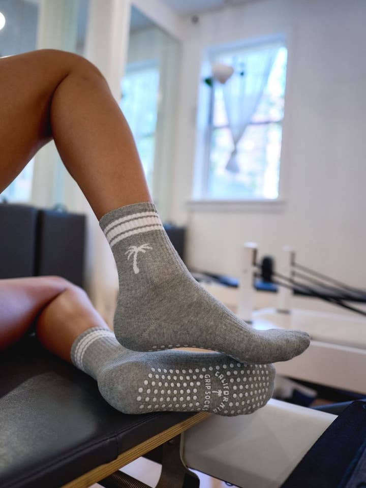 The Palm Grip Socks - Grey for wholesale by California Grip Socks