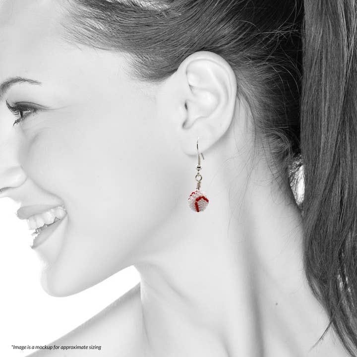 Pretty Shiny Beads - Wholesale Dangle Earrings - 3D Beaded Baseball Earrings2