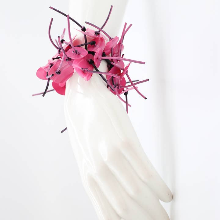 Jianhui London - Wholesale Bangle Bracelet - Recycled Plastic Water Lily Leaf Bracelet - Hand-painted5