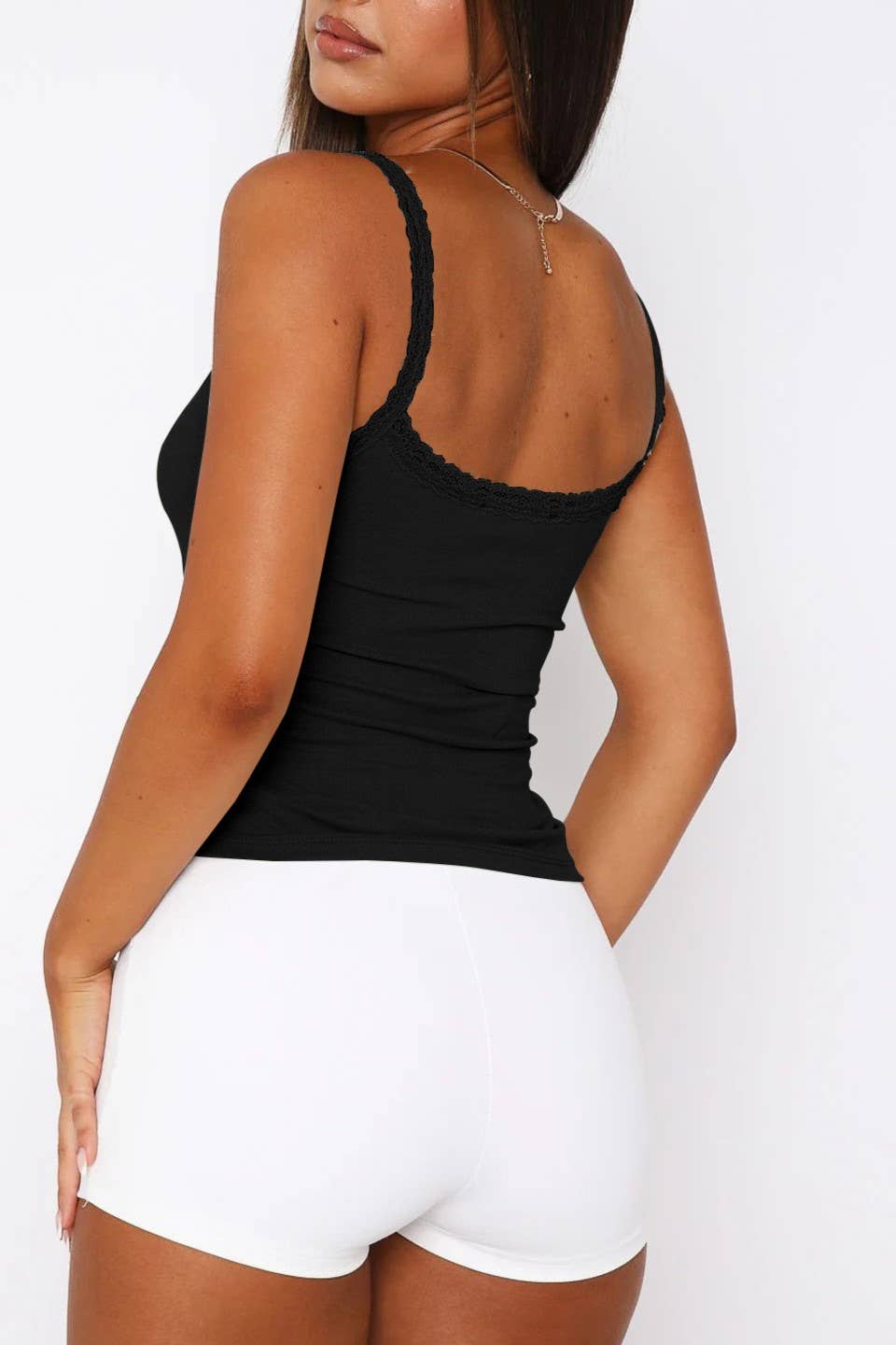 Rosa Clothing - Wholesale Camisole - Women's - Lace Spaghetti strap base tank top cami vest13