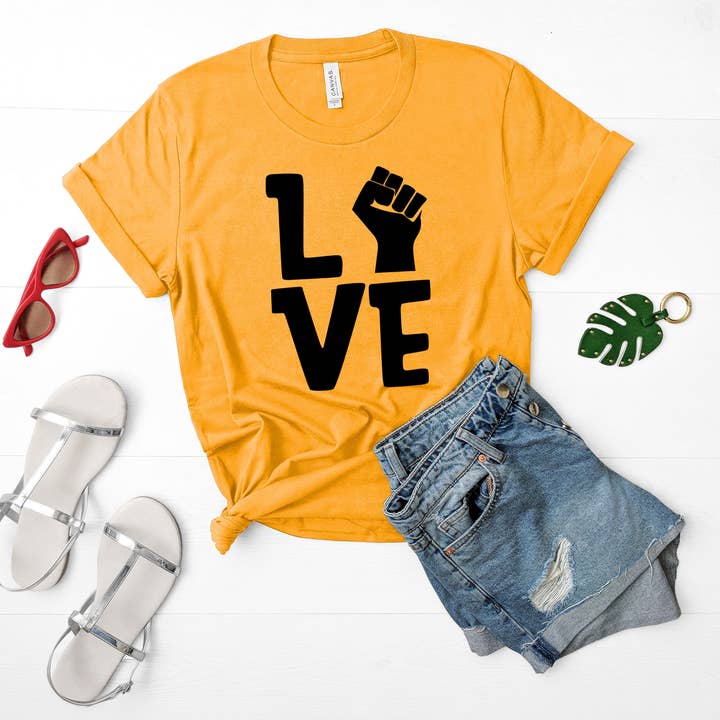 Black Lives Matter LOVE Sights Ink Graphic Tee for wholesale by Sights Ink
