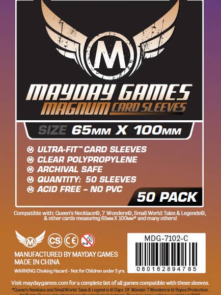 Purple Backed Magnum Copper Sleeve - 65 MM X 100 MM 7 Wonder for wholesale by Mayday Games