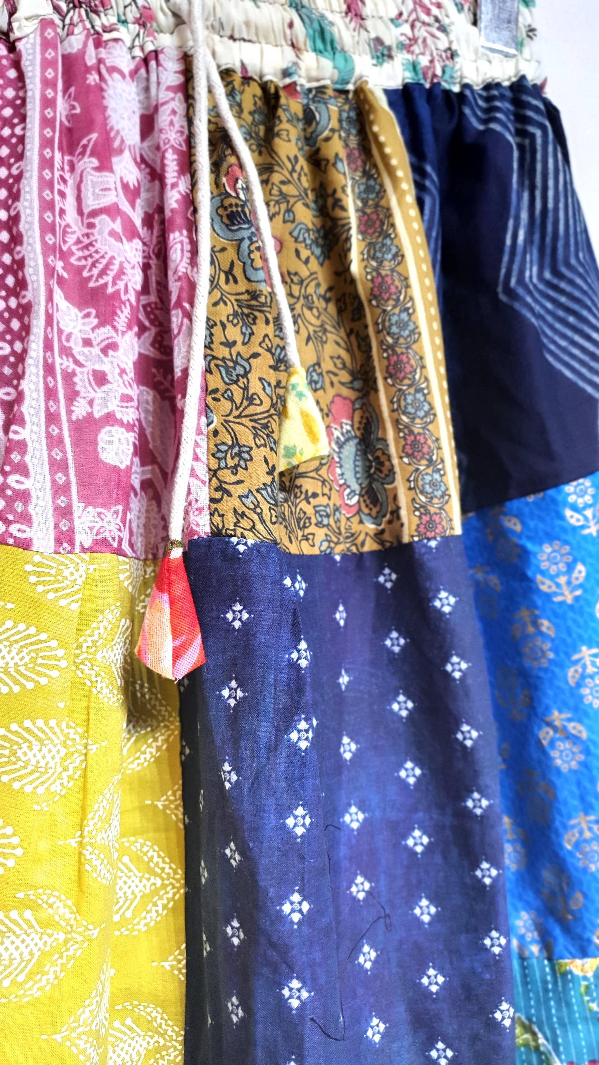 Beige & Co Thai Crafts - Wholesale Skirt - Women's - Zero-Waste Patchwork Cotton Maxi Skirt – One of a Kind6