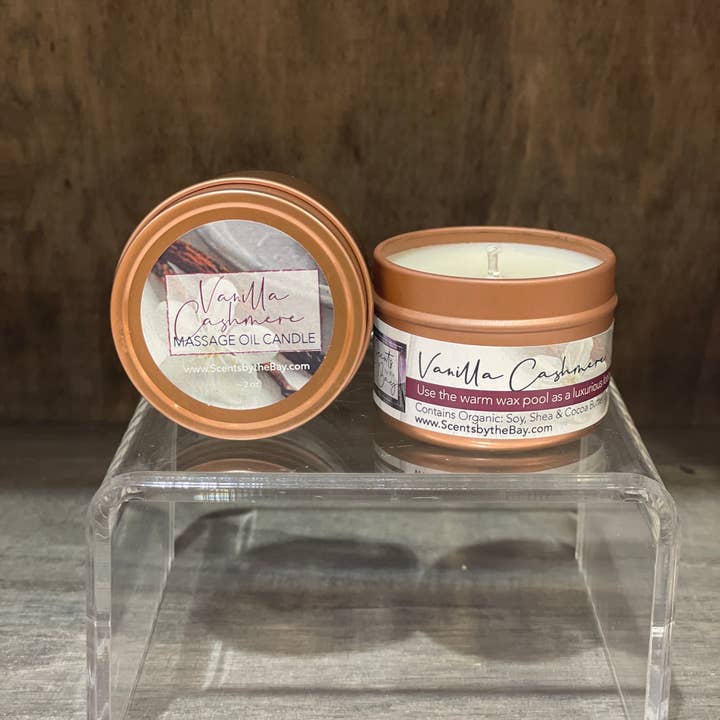 Scents by the Bay - Wholesale Travel Candles - 2 oz Travel Tin: Organic Massage Oil Candle8