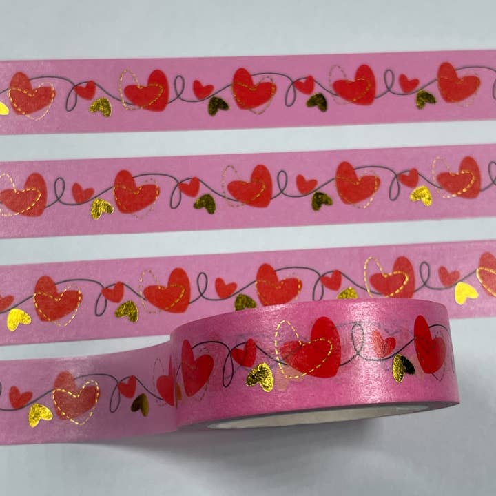 HEART STRINGS GOLD FOIL WASHI TAPE for wholesale by Special Tokens