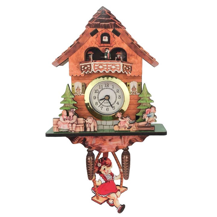 German Girl, Man & Dog Functioning Clock Fridge Magnet for wholesale by European Heritage Gifts