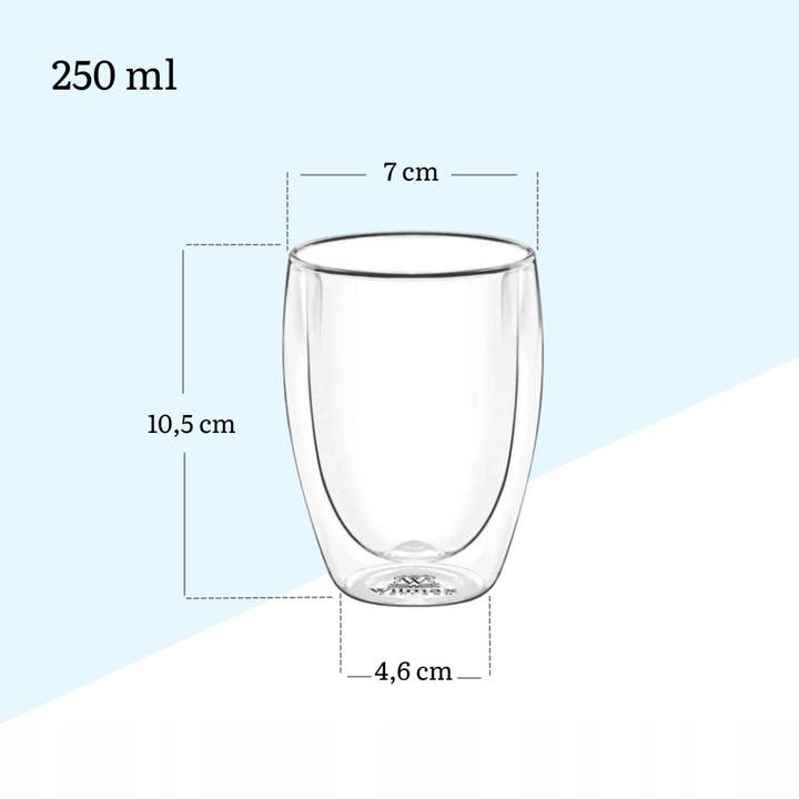 Wilmax Europe – Engroshandel Kop – Dobbeltvægget glas 250 ml WL-888732/A1