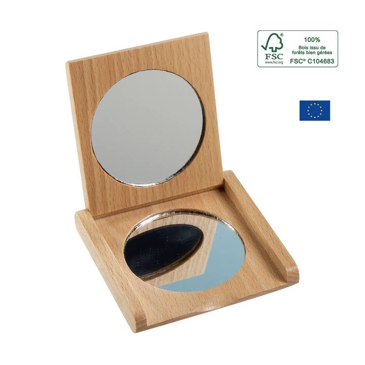 Wooden pocket mirror - Anaé for wholesale by La droguerie écologique - Ah! Table! - Anaé - Venga