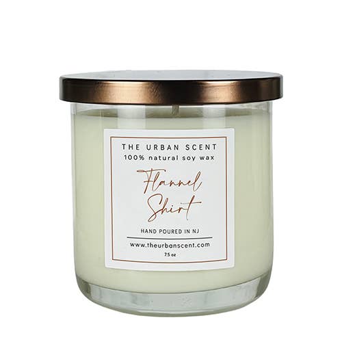 Seasonal Soy Candle – Flannel Shirt 7.5 oz | The Urban Scent for wholesale by The Urban Scent - Scented Soy Candles & Wax Melts