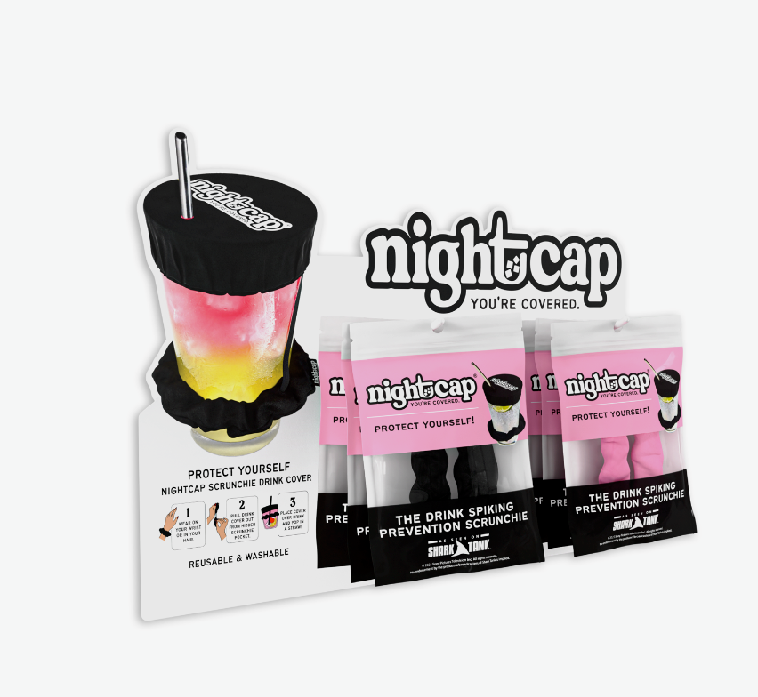 NightCap - Vente Décorations pour boisson - NightCap Scrunchie Couvre-Boisson - Prévention du Drogage de Boissons2