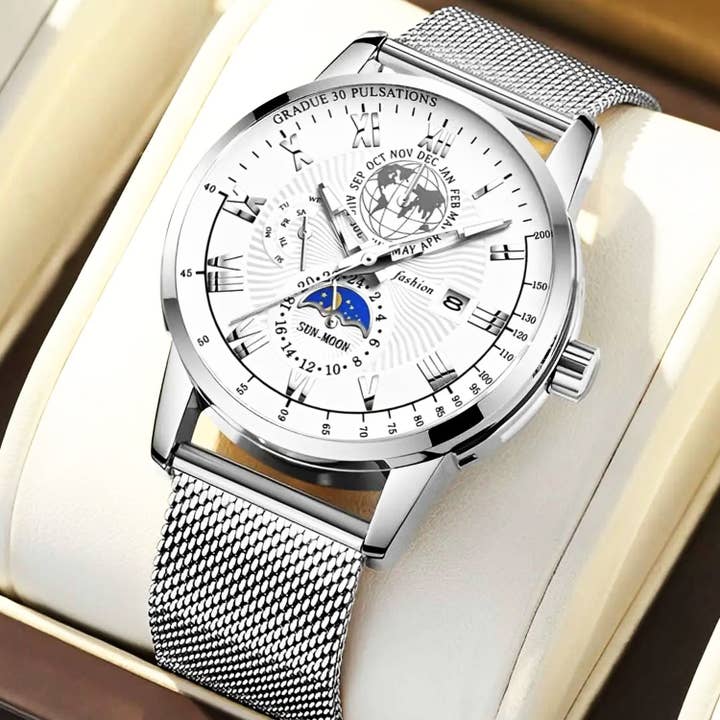 Silverado Watch With Silver Stainless Metal Band for wholesale by Penclub