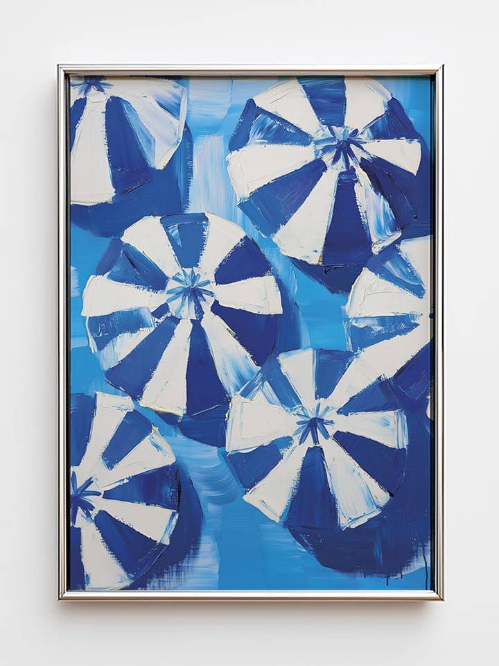 Under the Parasols - Summer Wall Decoration Poster for wholesale by MokaMouse