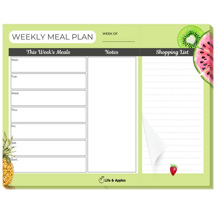 Life & Apples - Wholesale Planner - Meal Planning Pad6