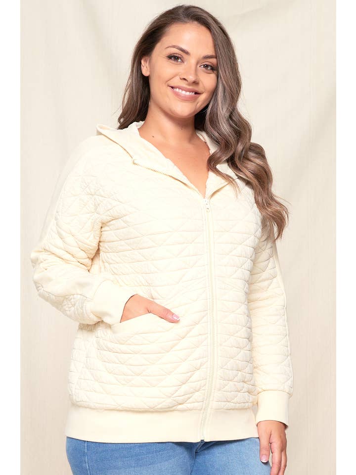 Doe and Rae - Wholesale Jacket - Women's - ZIP UP QUILTED JACKET - 10443JPL
