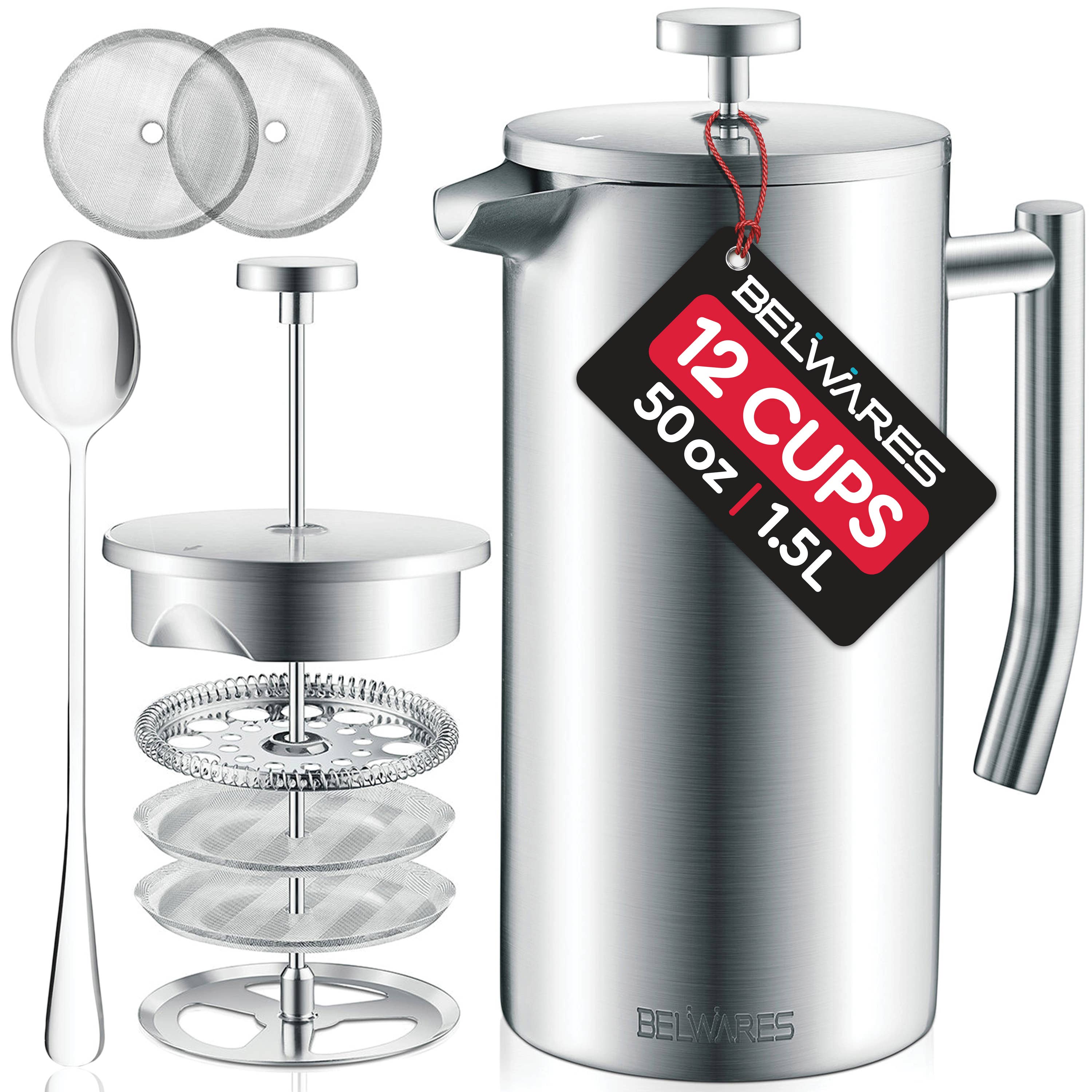 Bambusi - Wholesale French Press - French Press Coffee Maker Double Wall & 4-Level Filtration3