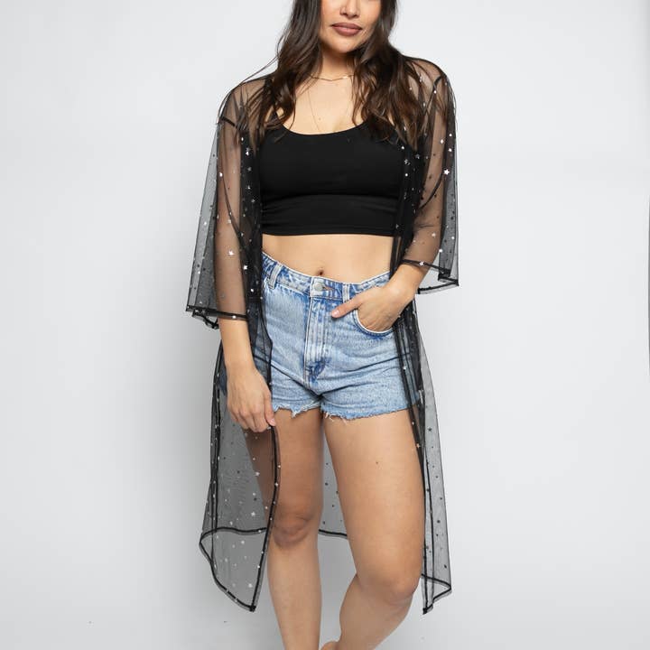 Metallic Stars Topper - 19" x 88" Size for wholesale by David And Young