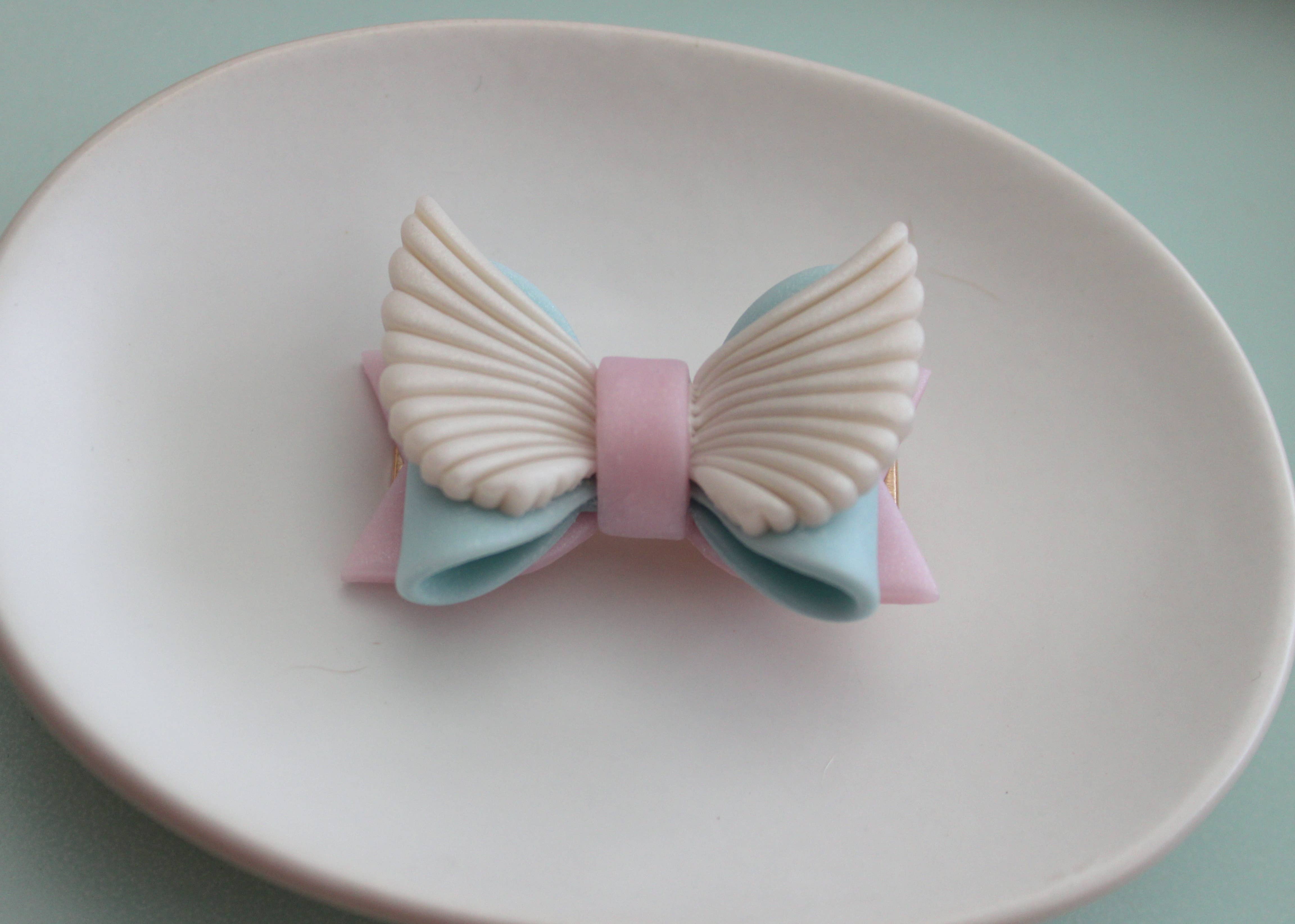 Sweets & Pearls – Großhandel Haarclip – Damen – Polymer Clay Pastell Engel Schleifen Haarspange12