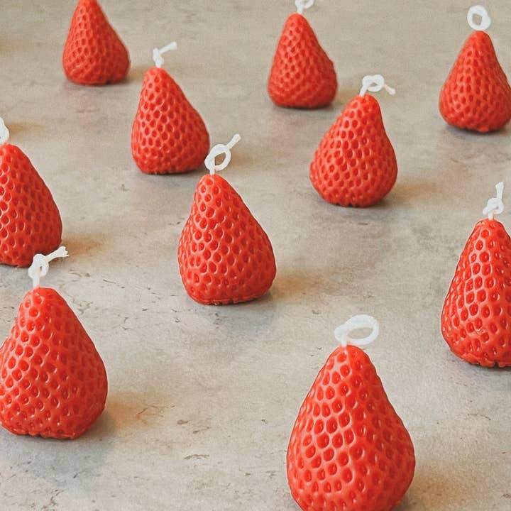 Strawberry Candles for wholesale by BabaBoogs Candles