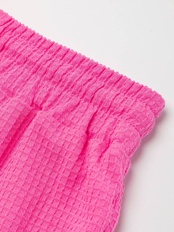 Lovesoft - Vente Ensemble de vêtements d'intérieur – femme - Ensemble t-shirt texturé décontracté et short à cordon
