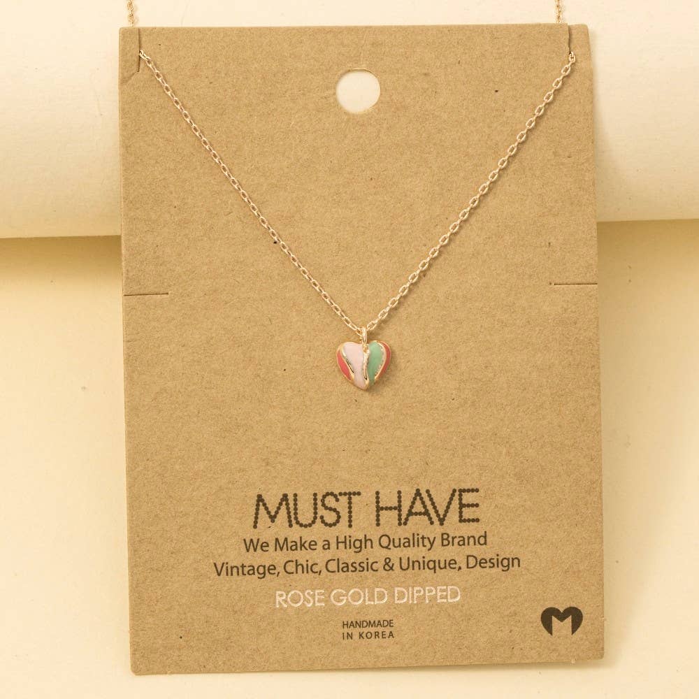 Anarchy Street - Wholesale Pendant/Charm Necklace - Gold Dipped Rainbow Enamel Heart Pendant Necklace4